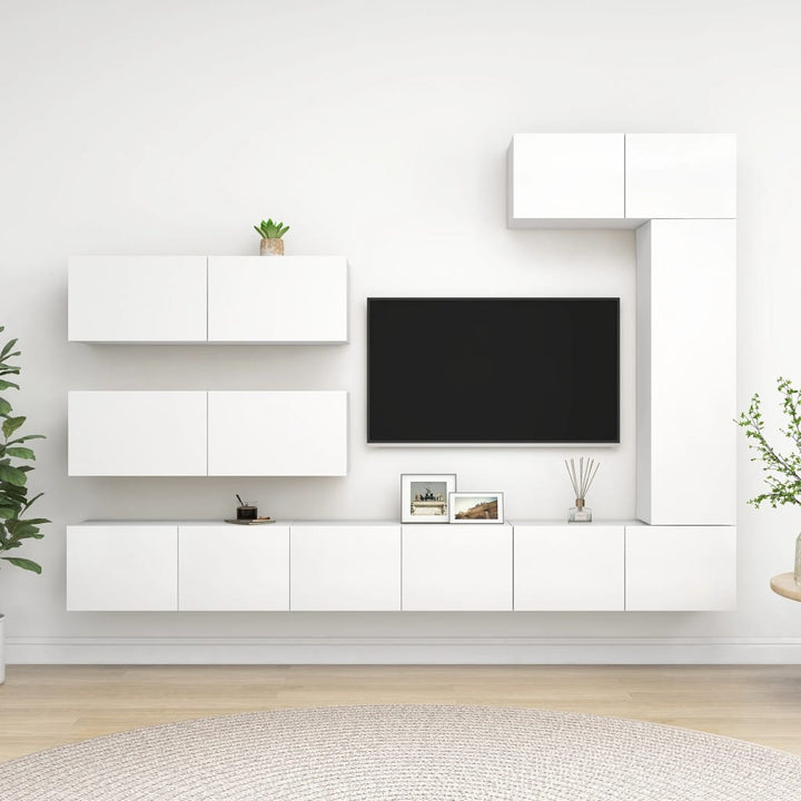 Tv-Skåp 6 Delar Konstruerat Trä