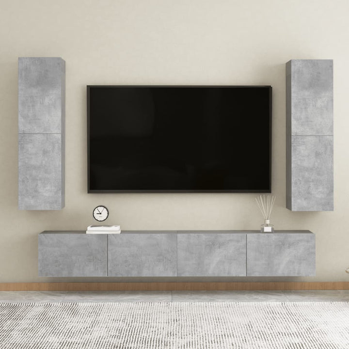 Väggmonterade Tv-Skåp 4 St Ek Konstruerat Trä