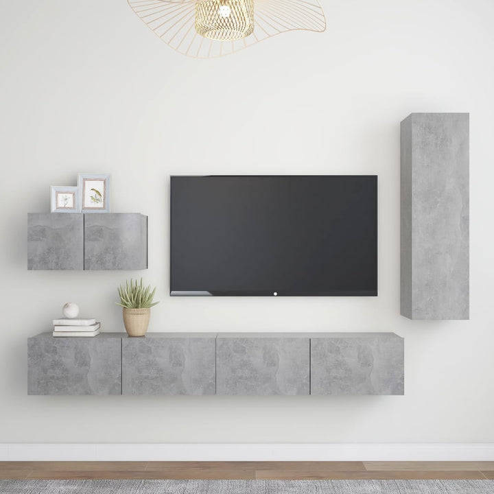 Tv-Skåp 4 Delar Konstruerat Trä