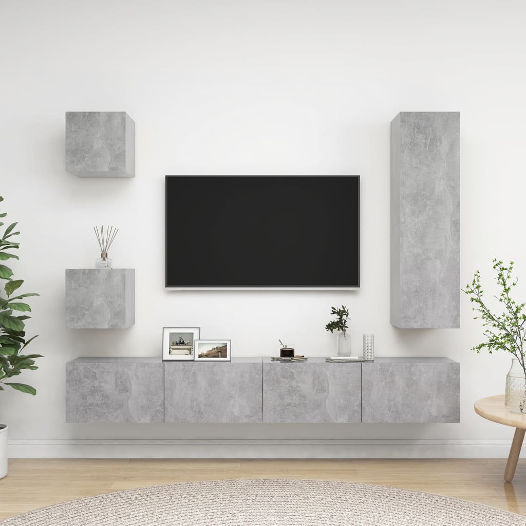 Tv-Skåp 5 Delar Konstruerat Trä