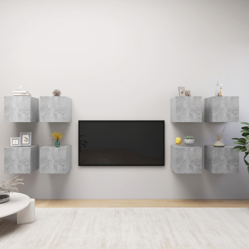 Väggmonterade Tv-Bänkar 8 Delar 30,5X30X30 Cm