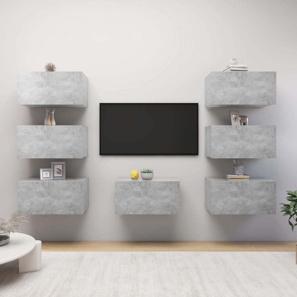 Tv-Bänk Set 7 St 30,5X30X60 Cm Konstruerat Trä