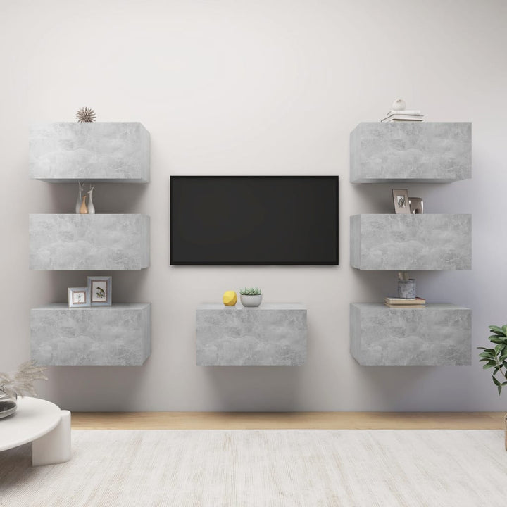 Tv-Bänk Set 7 St 30,5X30X60 Cm Konstruerat Trä