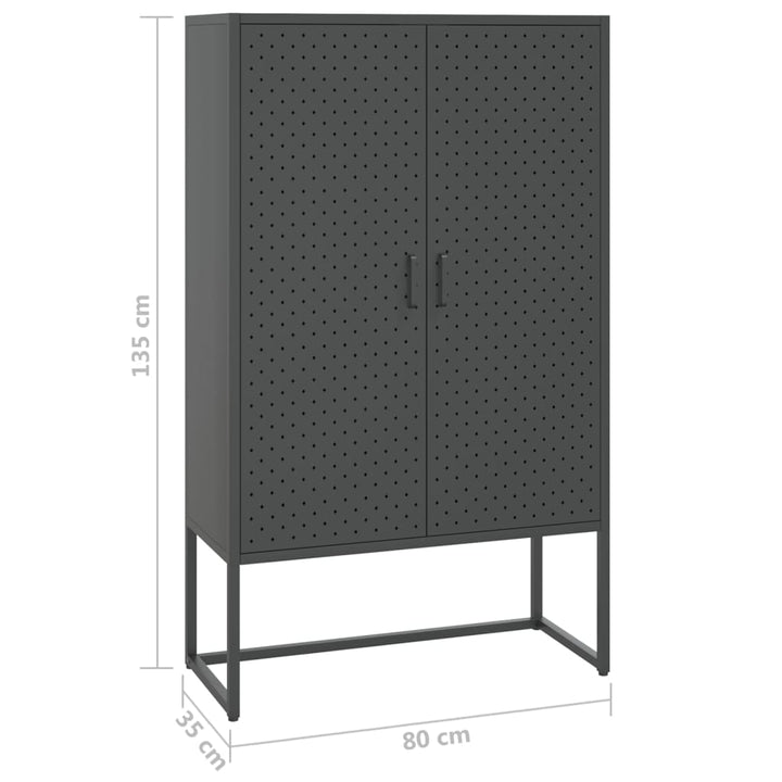 Högskåp 80X35X135 Cm Stål