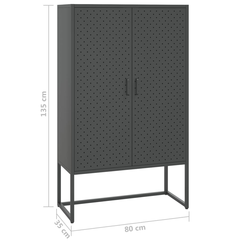 Högskåp 80X35X135 Cm Stål