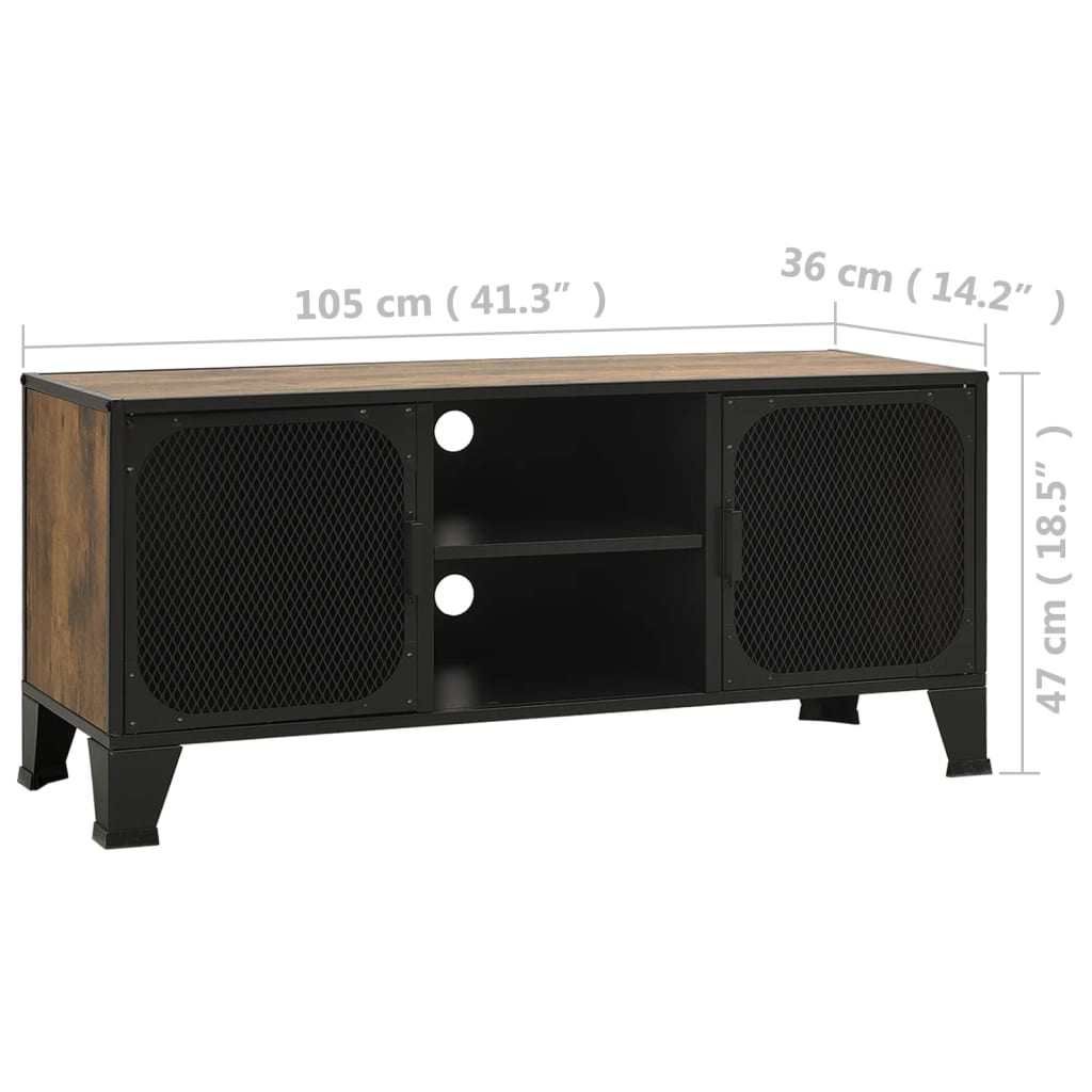 Tv-Skåp 105X36X47 Cm Metall Och Mdf