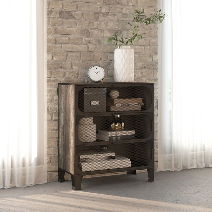 Förvaringsskåp 2 Delar 72X36X82 Cm Metall Och Mdf