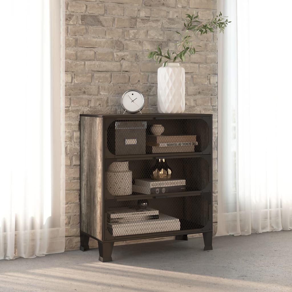 Förvaringsskåp 2 Delar 72X36X82 Cm Metall Och Mdf