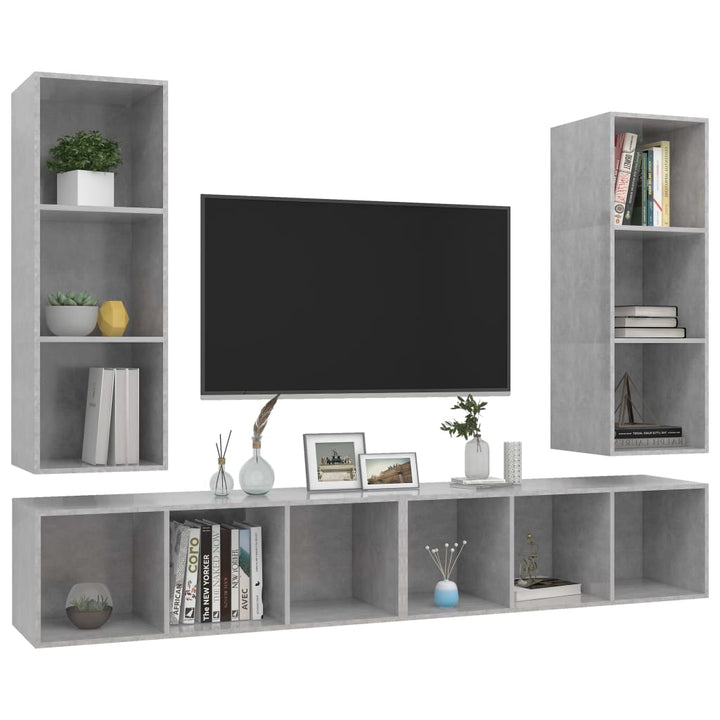 | Vägg Tv Skåp | Väggmonterad 4 Pcs 37 X 37 X 107.5 Cm
