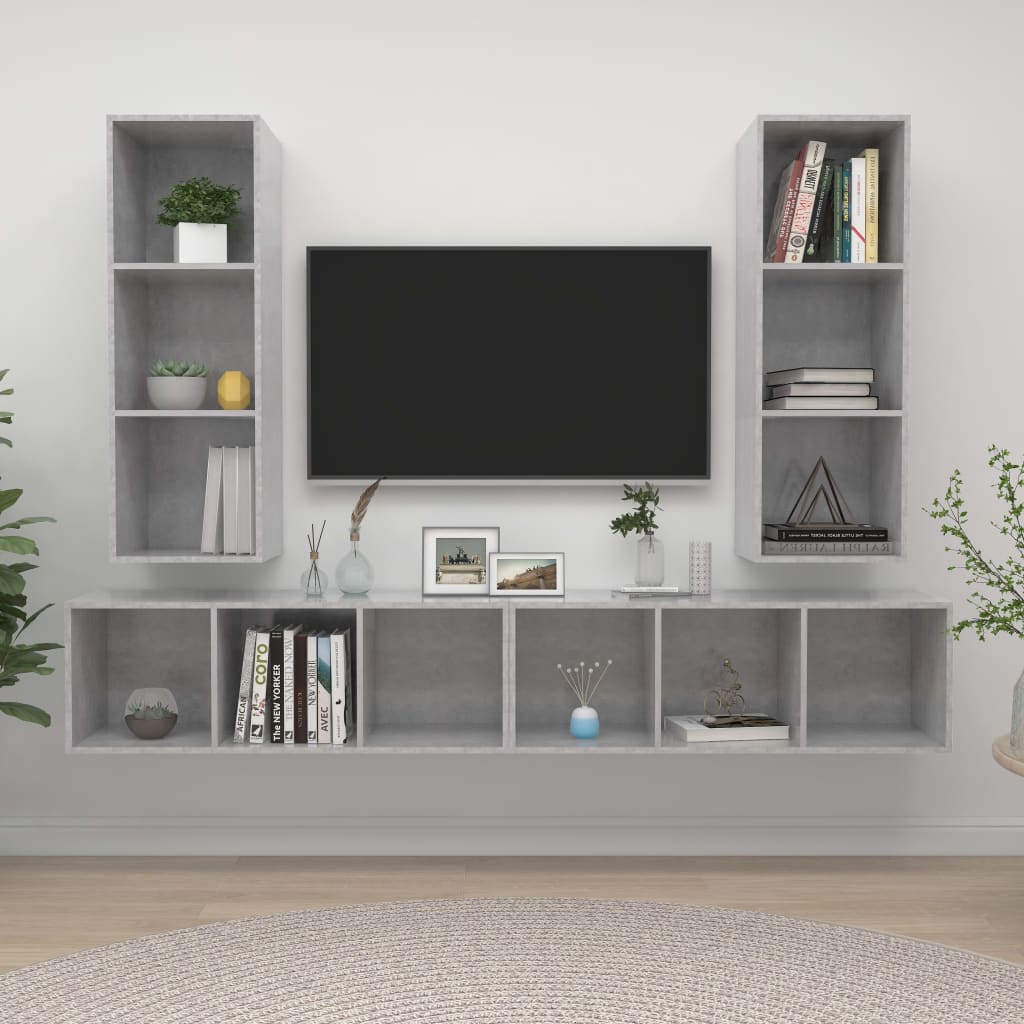 | Vägg Tv Skåp | Väggmonterad 4 Pcs 37 X 37 X 107.5 Cm