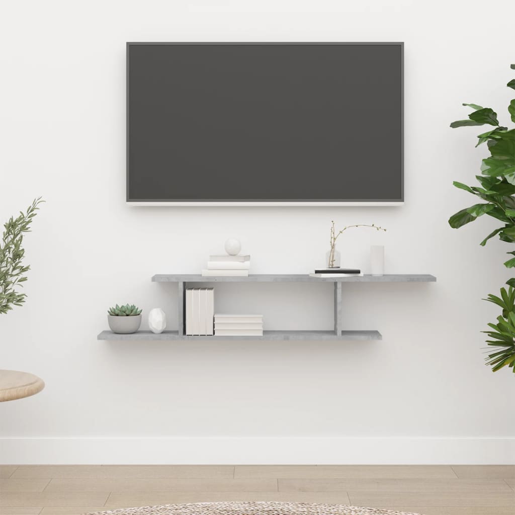 Väggmonterad Tv-Hylla Åldrat Trä 125X18X23 Cm Konstruerat Trä