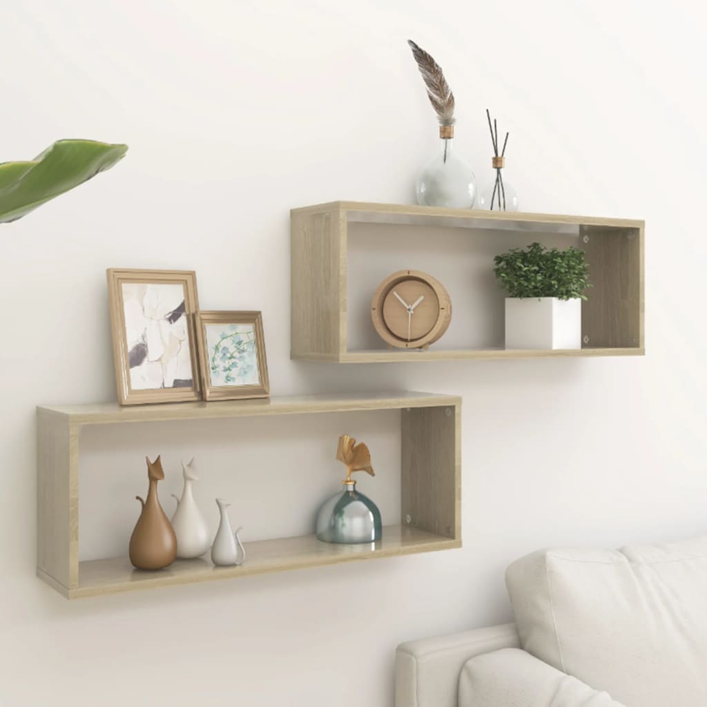 Vägghyllor 2 St Sonoma-Ek 60X15X23Cm Konstruerat Trä