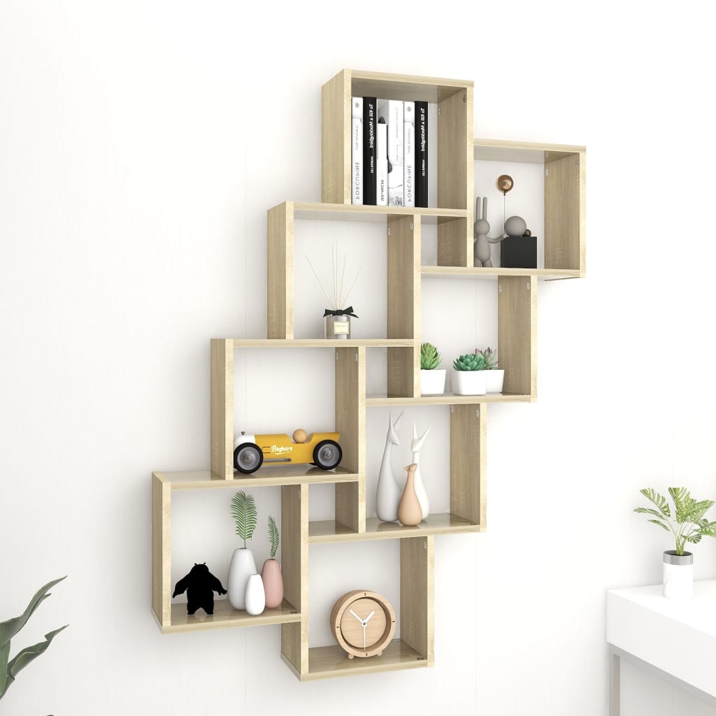 Vägghylla Kubformad 90X15X119,5 Cm Konstruerat Trä