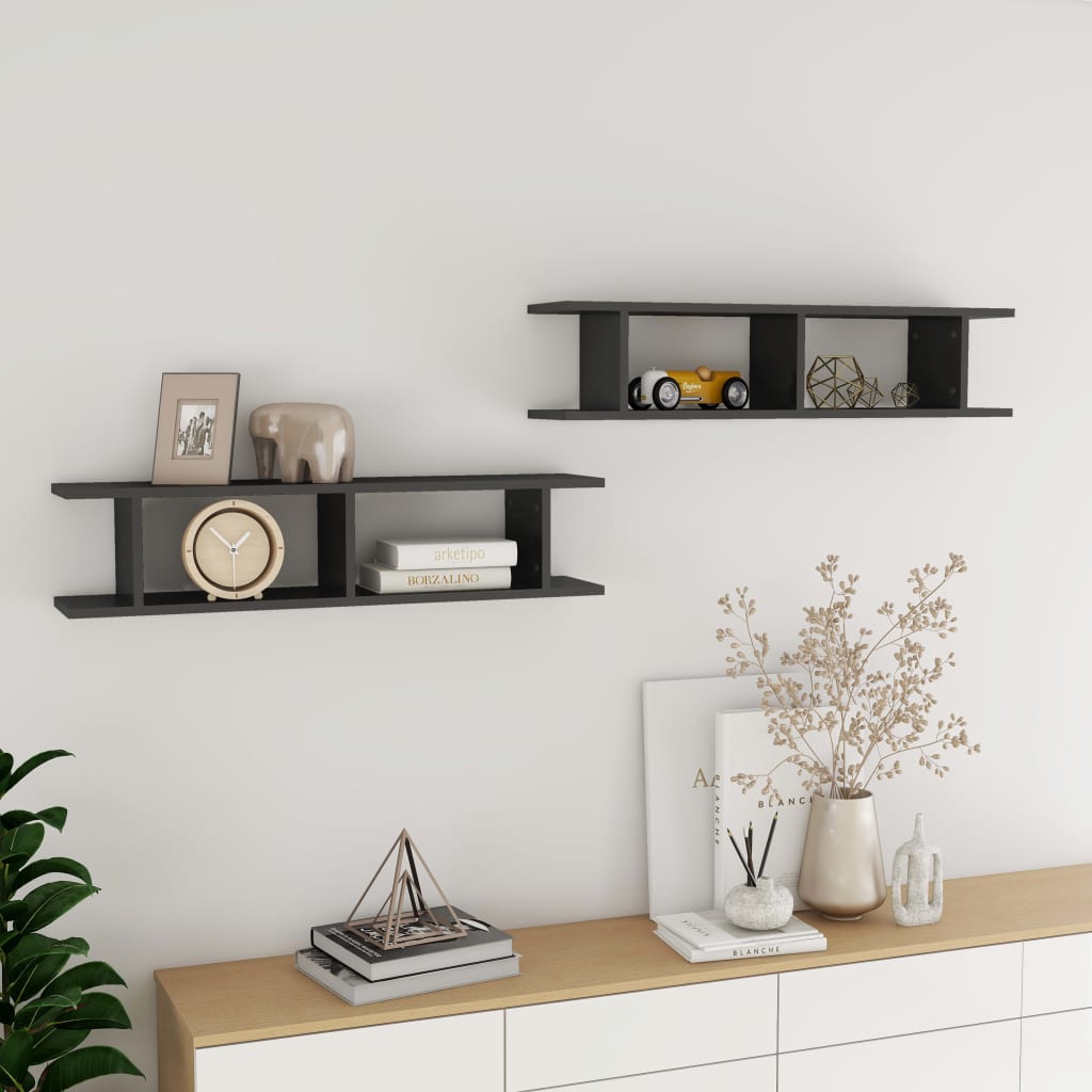 Vägghyllor 2 St Konstruerat Trä
