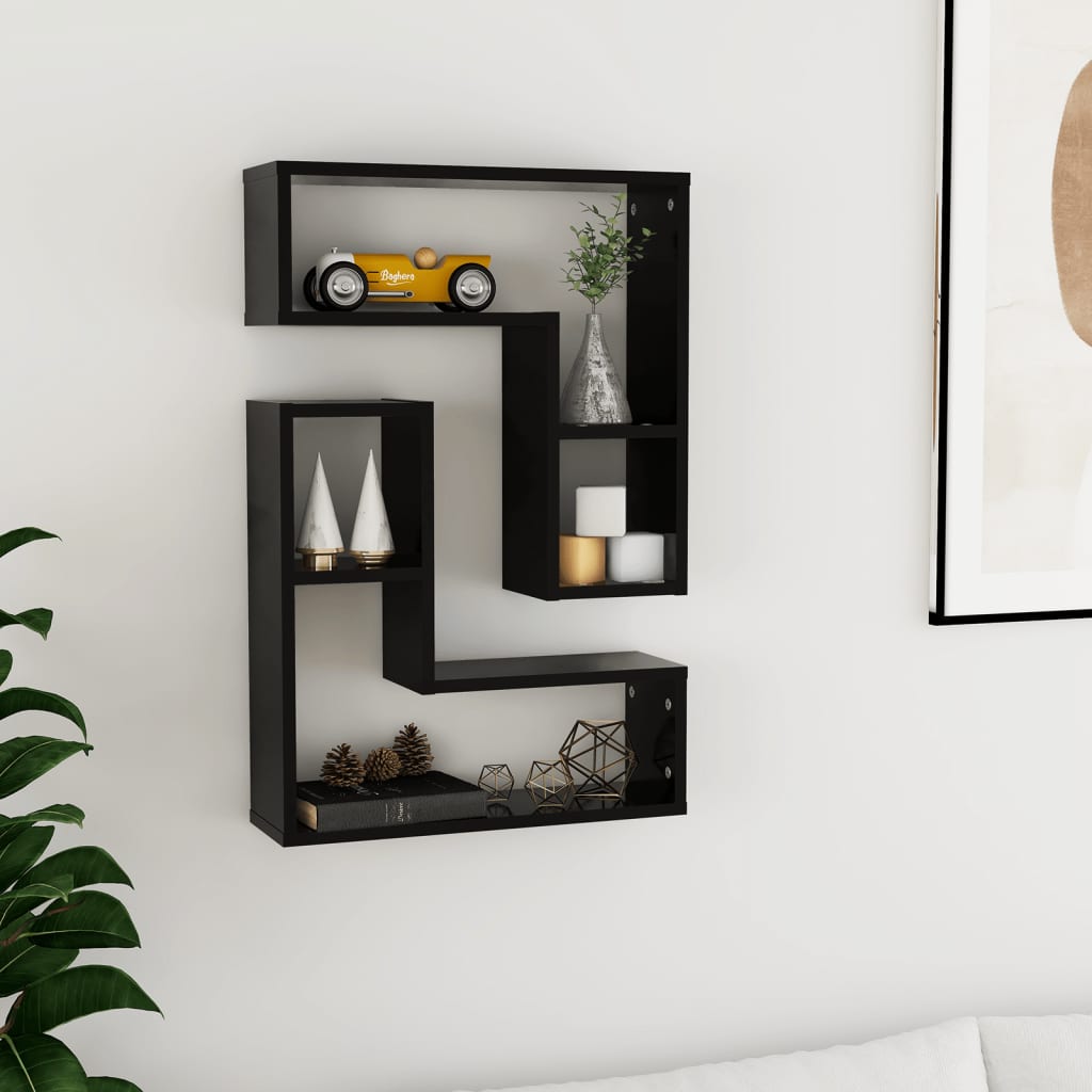 Vägghylla Kubformad 2 St Åldrat Trä 50X15X50 Cm Konstruerat Trä