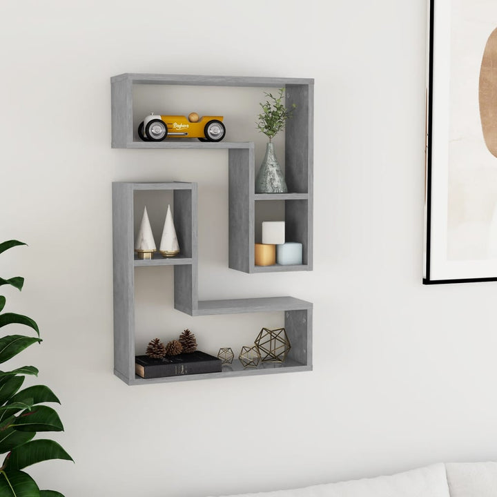 Vägghylla Kubformad 2 St Åldrat Trä 50X15X50 Cm Konstruerat Trä