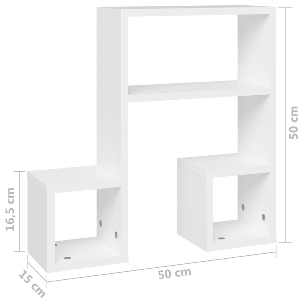 Vägghyllor 2 St 50X15X50 Cm Konstruerat Trä