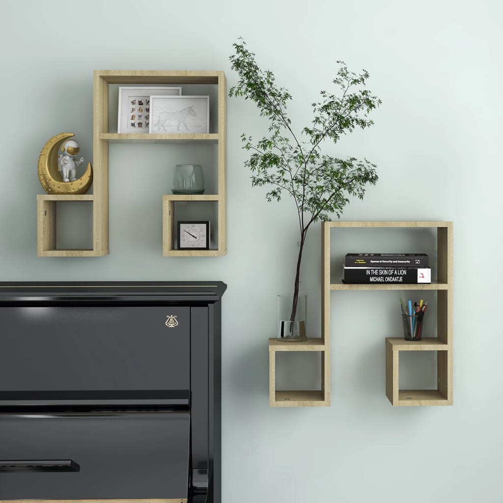 Vägghyllor 2 St 50X15X50 Cm Konstruerat Trä