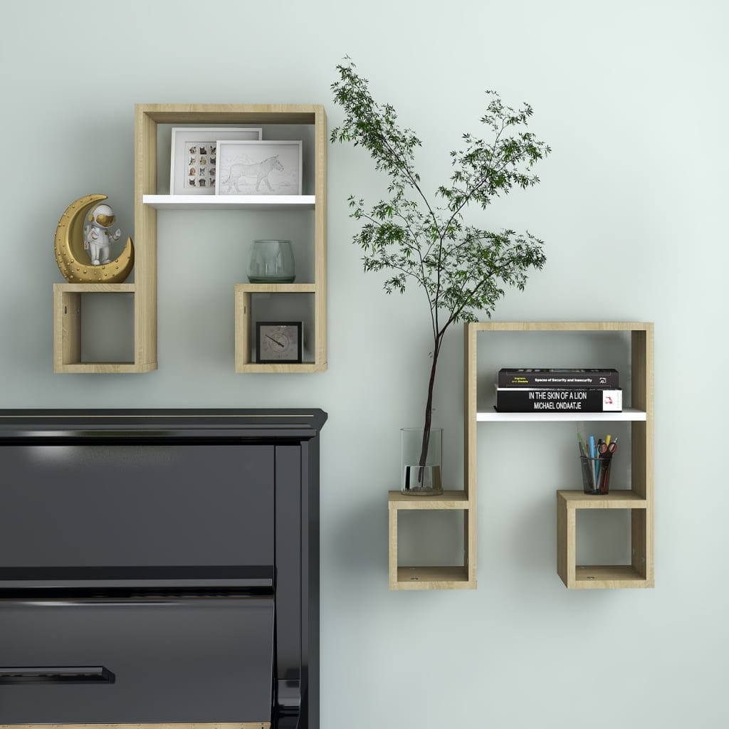 Vägghyllor 2 St 50X15X50 Cm Konstruerat Trä