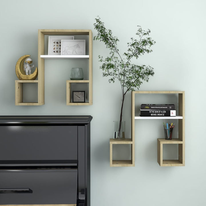 Vägghyllor 2 St 50X15X50 Cm Konstruerat Trä
