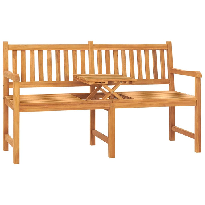 Trädgårdsbänk 3-Sits Med Bord 150 Cm Massiv Teak