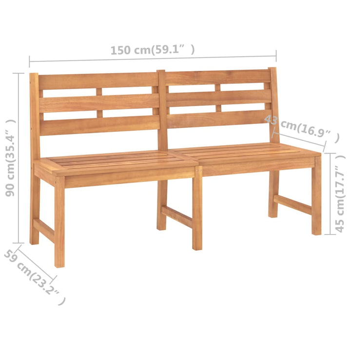 Trädgårdsbänk 150 Cm Massiv Teak