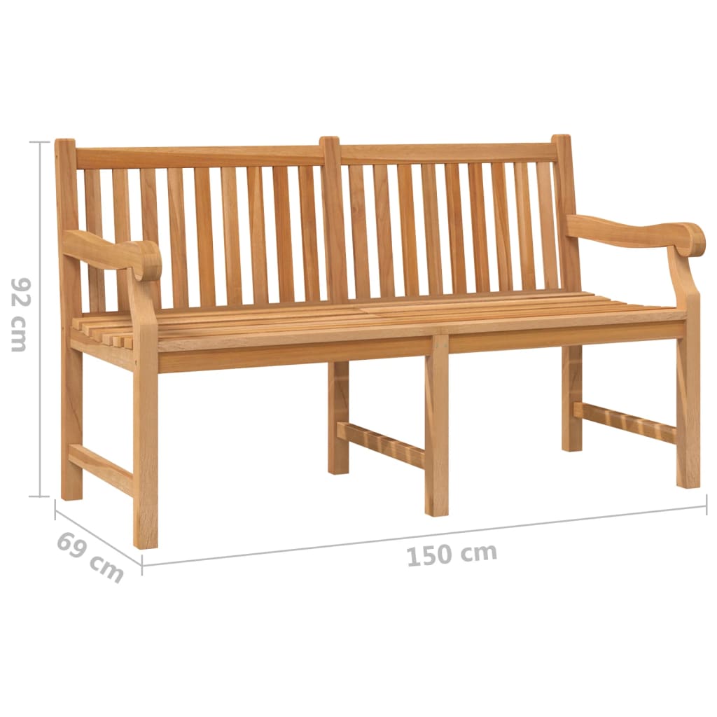 Trädgårdsbänk 150 Cm Massiv Teak