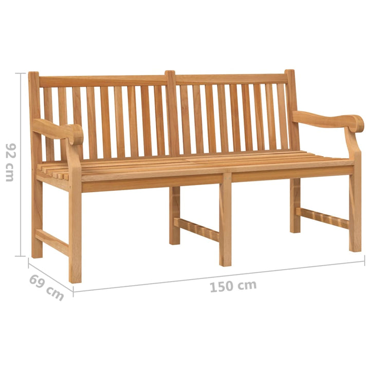 Trädgårdsbänk 150 Cm Massiv Teak