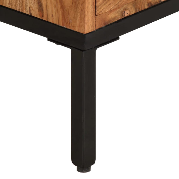Tv-Bänk Honungsbrun Och Grå 110X30X50 Cm Massivt Akaciaträ