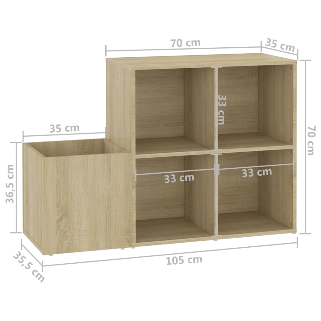 Skoskåp Sonoma-Ek 105X35,5X70 Cm Konstruerat Trä