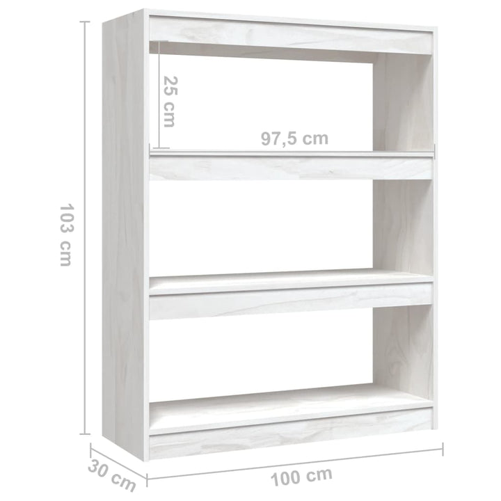Bokhylla/Rumsavdelare 100X30X Massiv Furu