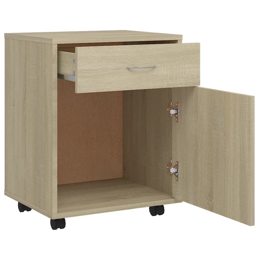 Skåp Med Hjul Sonoma-Ek 45X38X54 Cm Konstruerat Trä