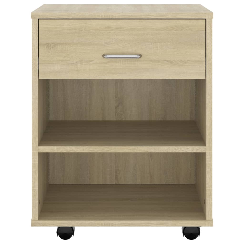 Skåp Med Hjul Sonoma-Ek 46X36X59 Cm Konstruerat Trä