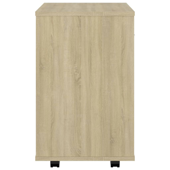 Skåp Med Hjul Sonoma-Ek 46X36X59 Cm Konstruerat Trä