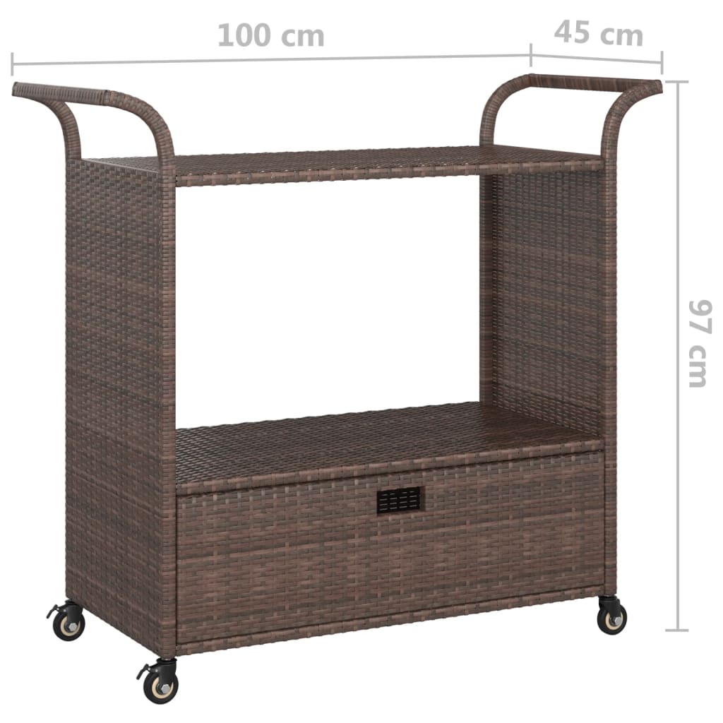 Serveringsvagn Med Låda 100X45X97 Cm Konstrotting