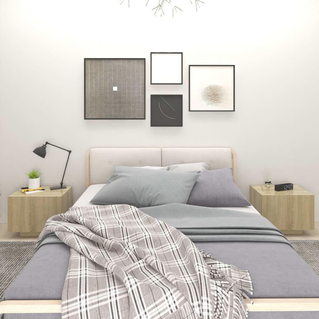 Sängbord Ek 100X35X40 Cm Konstruerat Trä