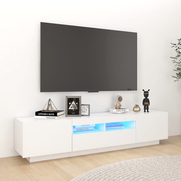 Tv-Bänk Med Led-Lampor Åldrat Trä 180X35X40 Cm Konstruerat Trä