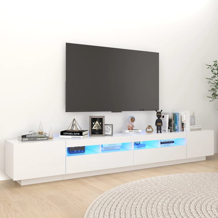 Tv-Bänk Med Led-Lampor 260X35X40 Cm Konstruerat Trä