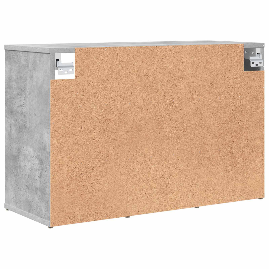 Skoskåp 77,5 X 30 X 51 Cm Konstruerat Trä Betonggrå