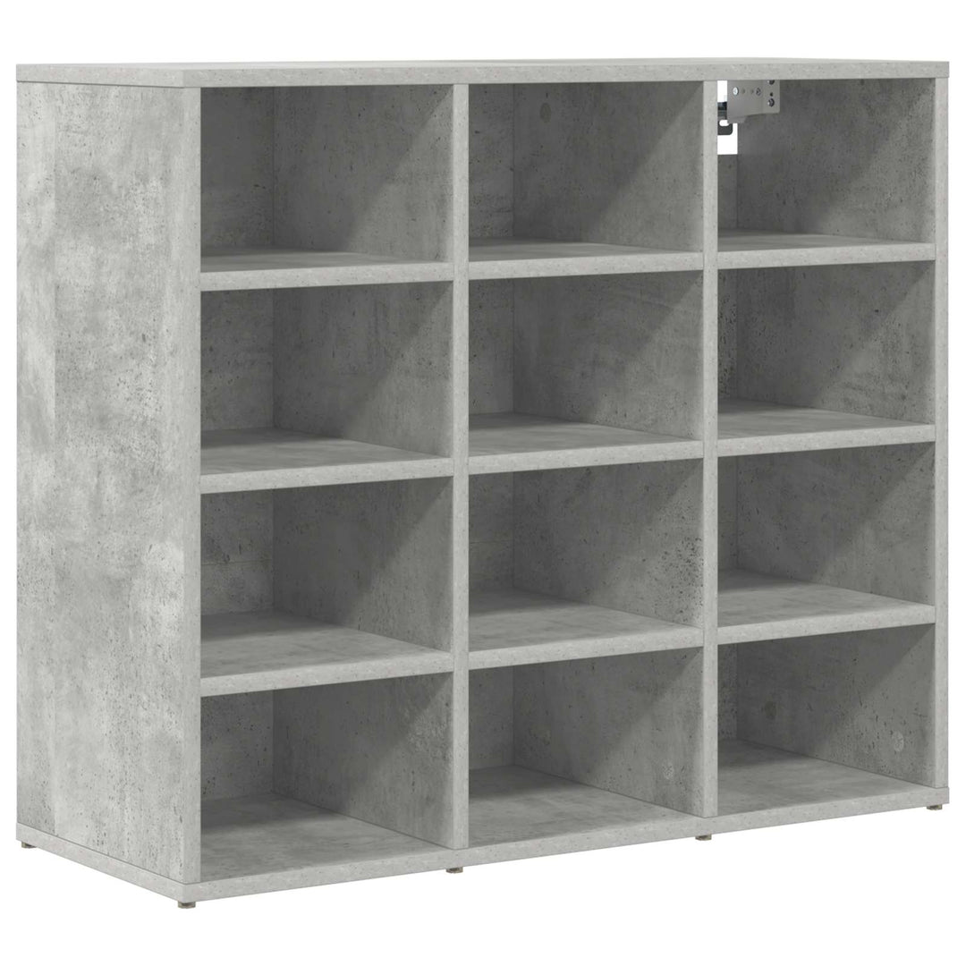 Skoskåp 77,5 X 30 X 67 Cm Konstruerat Trä Betonggrå