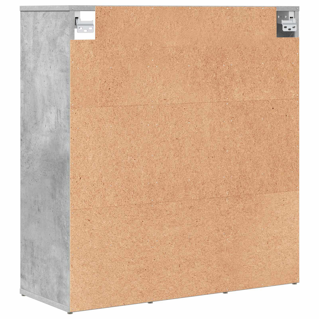 Skoskåp 77,5 X 30 X 83,5 Cm Konstruerat Trä Betonggrå