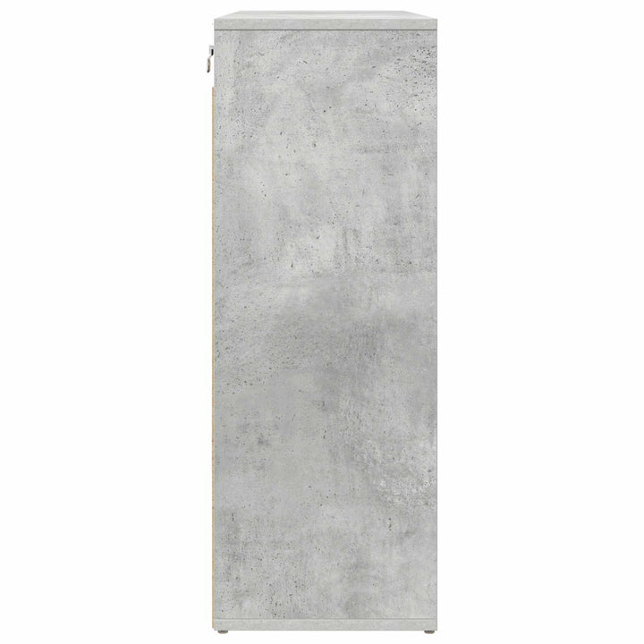Skoskåp 77,5 X 30 X 83,5 Cm Konstruerat Trä Betonggrå