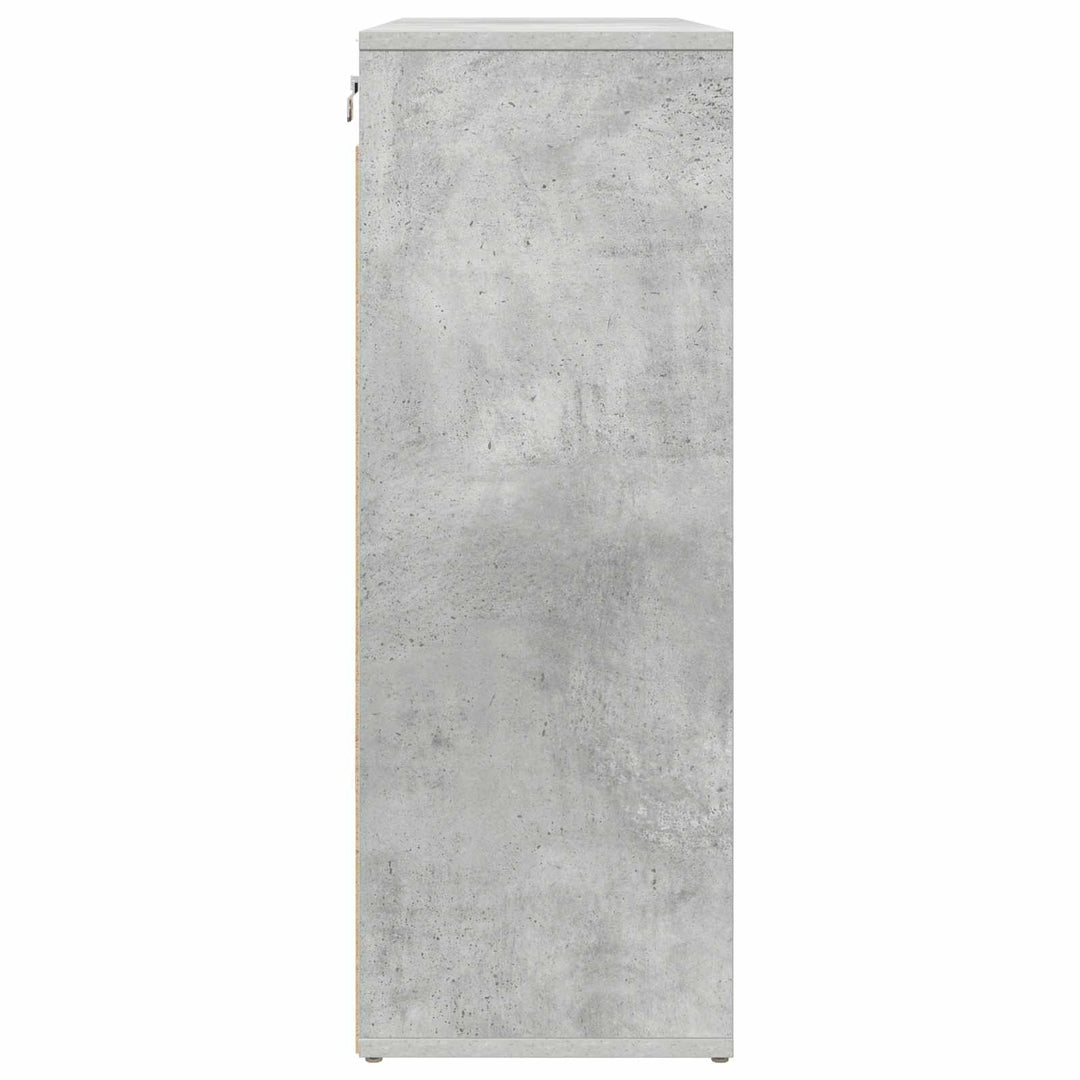Skoskåp 77,5 X 30 X 83,5 Cm Konstruerat Trä Betonggrå
