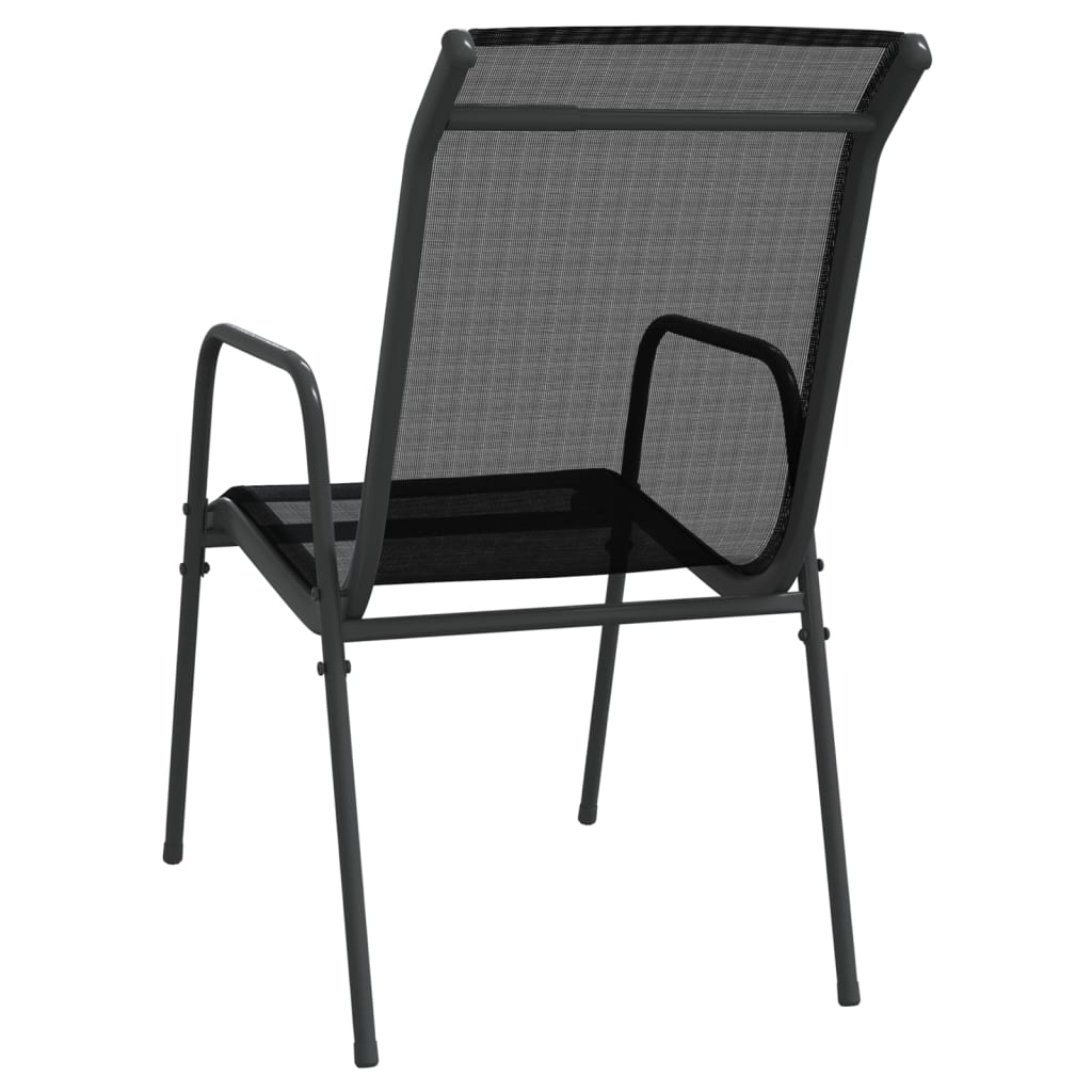 Trädgårdsstolar 4 St Stål Och Textilen Svart