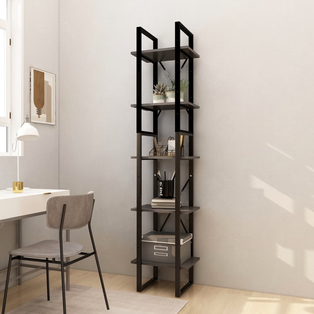 Bokhylla 5 Hyllplan 80X30X175 Cm Massiv Furu