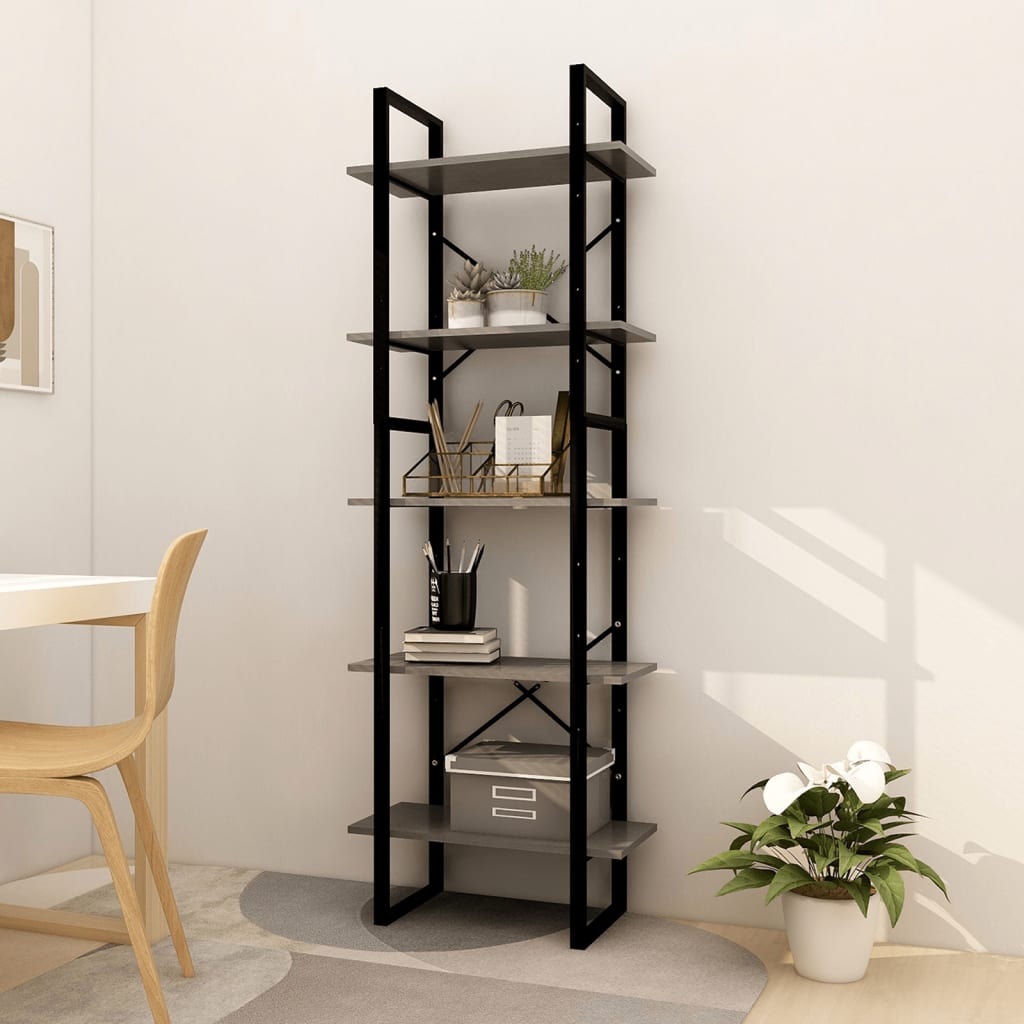 Bokhylla 5 Hyllplan 80X30X175 Cm Massiv Furu