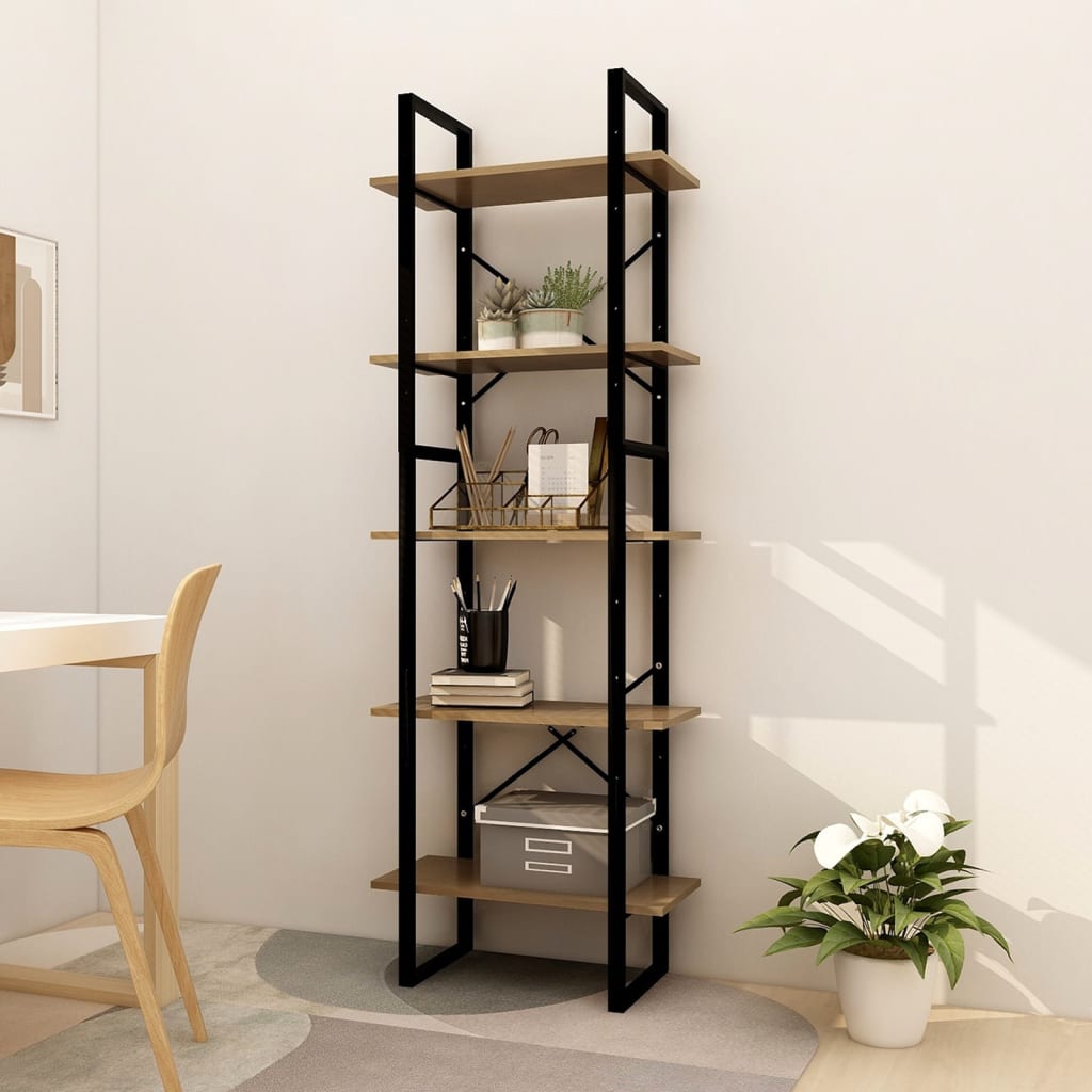 Bokhylla 5 Hyllplan 80X30X175 Cm Massiv Furu