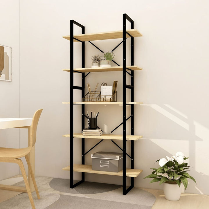 Bokhylla 5 Hyllplan 80X30X175 Cm Massiv Furu