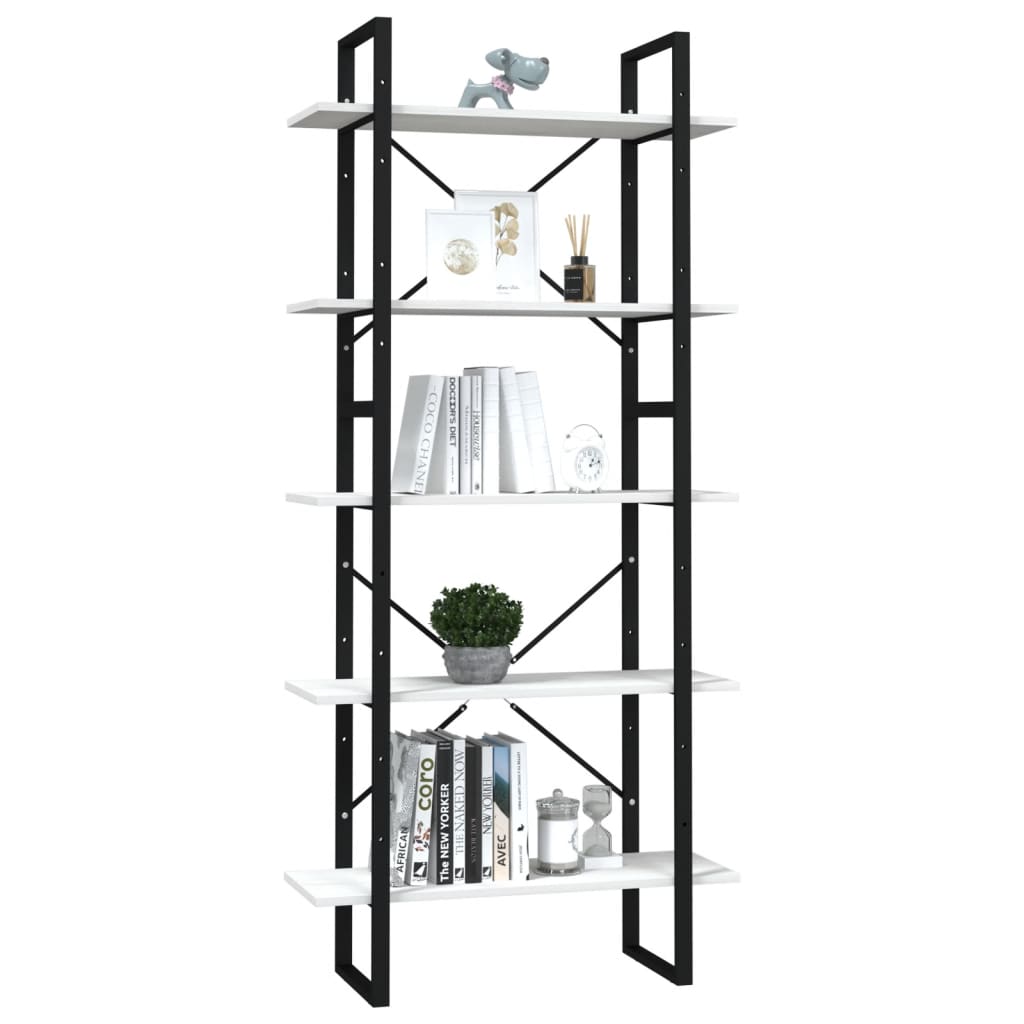 Bokhylla 5 Hyllplan 80X30X175 Cm Massiv Furu