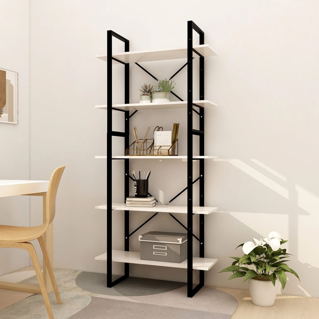 Bokhylla 5 Hyllplan 80X30X175 Cm Massiv Furu